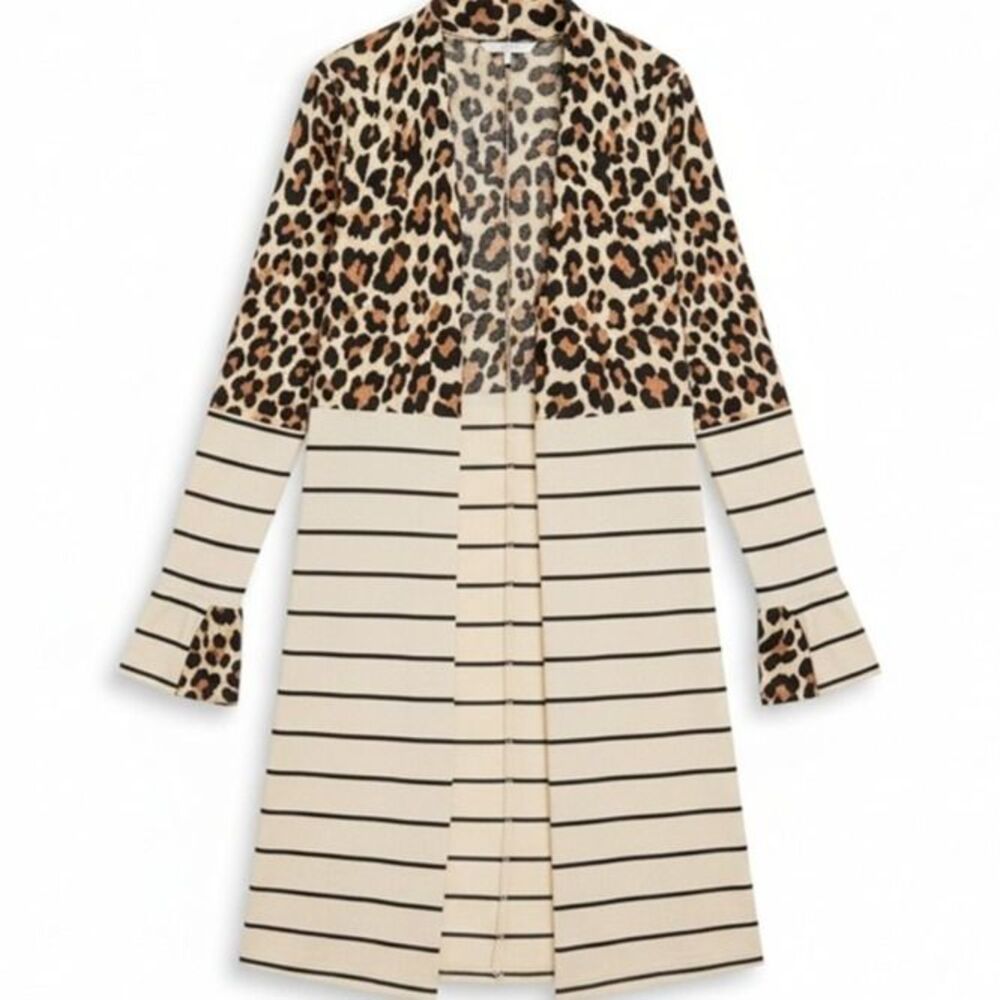 MEDIUM ANIMAL PRINT STRIPE CARDIGAN